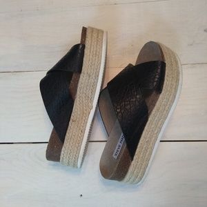Steve Madden Black Espadrille Platform Sandals
